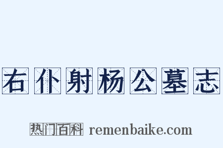 右仆射杨公墓志是什么意思的图片